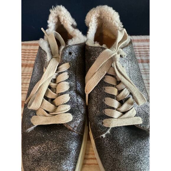 Frye Metallic Ivy Low Lace Shearling Sneaker size 7.5 - Picture 10 of 10